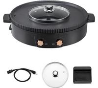 gril électrique 2 en 1 sans fumée BBQ Grill et Hot Pot - 1800W gril avec fonction Hot Pot