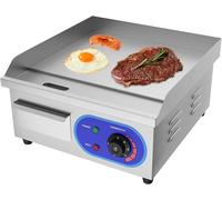 Gril électrique en acier inoxydable, table de cuisson professionnelle 220-240 V, plaque de cuisson en fonte, surface de 35 x 30 cm, lisse, résistant aux éclaboussures