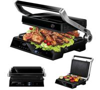 Gril électrique - Grille-pain - Panini - Gril - Gril de contact Gril de table - Verre noir - MPM - PSC-140/B