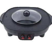 Gril électrique Hot Pot, double réglage de la température, cuisson sans fumée, poêle antiadhésive durable