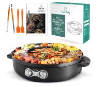 Gril électrique multifonction 2-en-1, 2200 W, capacité de 2,5 litres, pour 8 personnes.