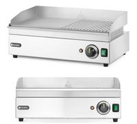 HENDI Plaque à griller semi-rainurée, Kitchen Line, 220-240V/2400W, 527x404x(H)233mm