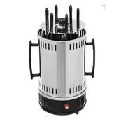 Gril électrique vertical, puissance 1000W, cuisson sans fumée, deux options de brochettes, 6 brochettes