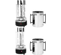 Gril électrique vertical SW-6, 1000 W, acier inoxydable, rôtissoire automatique, 6 brochettes, sans fumée, gris