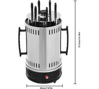 Gril électrique vertical - SW-6 Gril rotisserie - 1000 W - Acier inoxydable - Rotation automatique - Pour kebab & shawarma - Noir