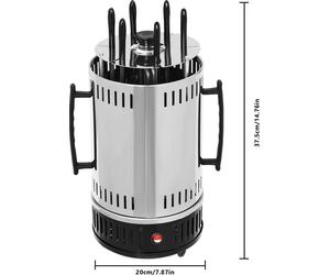 Gril électrique vertical - SW-6 Gril rotisserie - 1000 W - Acier inoxydable - Rotation automatique - Pour kebab & shawarma - Noir
