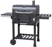 Gril fumoir XL pour barbecue - Gril au charbon de bois pour l'extérieur - Cuisinière d'extérieur - Grille réglable en hauteur