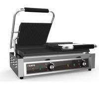 Gril professionnel à double contact - plaques de cuisson rainurées et lisses, électrique 230 V