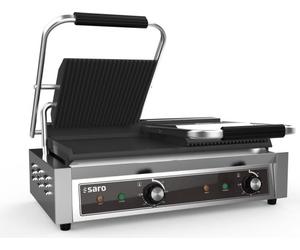 Gril professionnel à double contact - plaques de cuisson rainurées et lisses, électrique 230 V