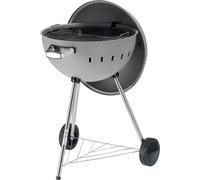 Gril rond au charbon de bois, gril sphérique 54cm avec thermomètre, gris