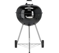 Gril rond au charbon de bois, gril sphérique 54cm avec thermomètre, noir