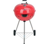 Gril rond au charbon de bois, gril sphérique 54cm avec thermomètre, rouge
