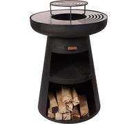 Gril rond avec plaque ronde en acier et grille