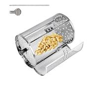 Gril rotatif en acier inoxydable, panier de gril rotatif | Panier à grillades Cage à grill roulante - Panier à grillades d'extérieur, panier à ailes de poulet robuste et polyvalent pour fruits de mer