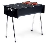 Grill à charbon portable - BBQ - 48x33x46 cm - Acier inoxydable - Grille chromée - Pliable - Transport facile