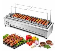 Grill À Kebab Électrique De Comptoir | Comptoir Ou Encastrable, 10/16 Brochettes, 1 700 W/3 400 W, Acier Inoxydable, For La Maison(16grids)