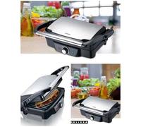 Grill à panini - Viande 1600W et grill de contact - antiadhésif et protection contre la surchauffe Noir haute qualité