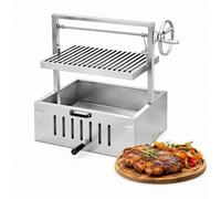 Grill Argentin, Style Santa-Maria Avec Réglage À Manivelle | Grille En Forme De V, Réglable En Hauteur, For Steak, Intérieur Extérieur, 3-5 Personne(201stainlesssteel)