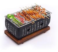 Grill BBQ portable - Mini grill à charbon - Alliage d'aluminium - Réchaud de camping - Rectangulaire