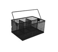 Grill Caddy,Panier de Rangement avec Trois Compartiments arrière-Black | Multi-compartment outdoor caddy organizer for grills. Carry spices, sauces, and grilling tools in one trip. Great for camping
