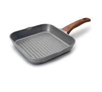 Grill carré Stilo avec poignée imitation bois 24 cm Lacor