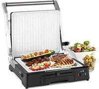 Grill de contact 3-en-1 avec plaques amovibles - Grille-pain avec plaques amovibles - Plaque de cuisson - 3 fonctions - Noir et blanc