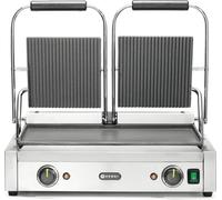 Grill de contact - Double rainuré en haut, lisse en bas, longueur : 660 mm, largeur : 435 mm