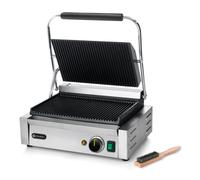 Grill de contact Hendi « Panini » - Plaques nervurées en fonte - 0°C à 300°C