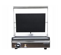 Grill de contact Instanco Panini 2200 W, plaques en fonte rainurées avec revêtement céramique, thermostat jusqu'à 300 °C, acier inoxydable, 230 V