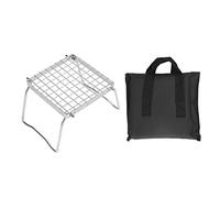 Grill de feu de camp portable en argent, mini grille pliante en acier inoxydable, pour barbecue en plein air, pique-nique, camping, plage, voyage
