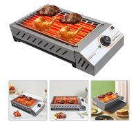 Grill de table électrique - Grill électrique pour le balcon et le camping - Puissance de 2500 W - Boîtier en acier inoxydable - Réglage de la température de 50 à 300 °C - Surface de cuisson de 42,5 x