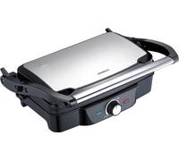 Grill électrique à contact - 1600 watts - à ouverture totale - acier brut