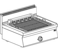Grill électrique à vapeur KBS, 2 zones de chauffe, surface de cuisson 540 x 420 mm, prêt à brancher, 400 V