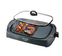 Grill électrique Adler 3000W - Couvercle en verre - 2 zones de cuisson + Spatule