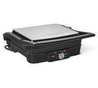 Grill électrique Amazon Basics avec réglage de la température, pour sandwichs, paninis et hamburgers, plaques antiadhésives, 2000 W, noir