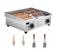 Grill électrique, gril à dessus plat en acier inoxydable, gril Teppanyaki avec contrôle de température réglable de 122 °F à 572 °F
