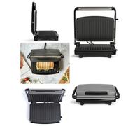 Grill électrique - LIVOO - 750W - plaques rainurées antiadhésives - ouverture ajustable - surface 23 x 15 cm