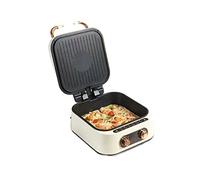 Grill électrique Machine à petit-déjeuner électrique avec plaque de gril profonde, double plaque chauffante antiadhésive saine for la viande d'œufs et les crêpes, multifonctionnelle for frire, griller