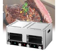 Grill électrique pour steak, four de comptoir portable avec minuterie de 10 minutes et température réglable jusquà 800 °C, grill dintérieur sans fumée, 220 V.