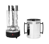 Grill électrique vertical 1000W, gril rôtissoire vertical, machine à gril rotative électrique avec 5/6 brochettes sans fumée 6 Skewers