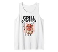 Grill Governor Grilling Master Dad BBQ Humour Citation Steak Débardeur