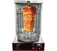 Grill – « Grill vertical professionnel pour kebab : grill rotatif avec réglage de la température pour des poulets et des gyros parfaitement grillés. Grill puissant de 3 kW pour un goût authentique à l