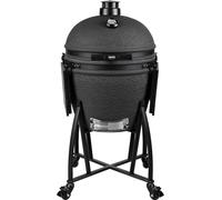 Grill GURU Prime XL, barbecue kamado en céramique, surface de cuisson de 56 cm, finition noire mate, 2 positions de grille pour griller, fumer, cuire au four et rôtir