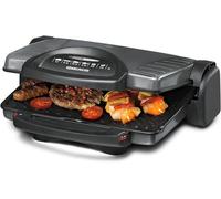 Grill multifonction KG 1800 – réglage de la hauteur flexible, entièrement pliable, réglage continu, plaques de cuisson amovibles et antiadhésives de 33 x 24 cm chacune, système de récupération des gra