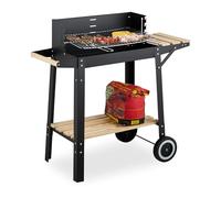 Relaxdays Barbecue mobile avec rangements
