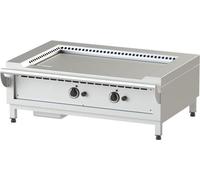 Grill Teppanyaki à gaz KBS, surface lisse, 2 zones de cuisson, 14 kW, modèle de table, allumage piézoélectrique