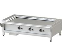Grill Teppanyaki à gaz KBS, surface lisse, 3 zones de cuisson, 21 kW, modèle de table, allumage piézoélectrique