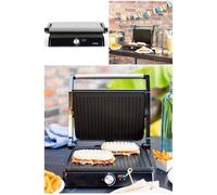 Grill Viande / Panini / Poissons 2200W INOX Bac re?cupe?rateur de graisse anti-adhe?sive 2200W Haute qualité