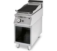 Grillade Gaz en Pierre Lavique, Zone de Cuisson en Fonte, Viande/Poisson 1 Brûleur - P900 - Virtus - - Acier inoxydable 400x900x85 G