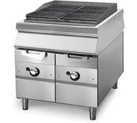 Grillade Gaz sur Coffre avec Tiroirs à Eau, Cuisson en Fonte pour Viande/Poisson Virtus 1 G
